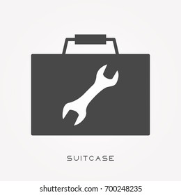 Silhouette icon suitcase