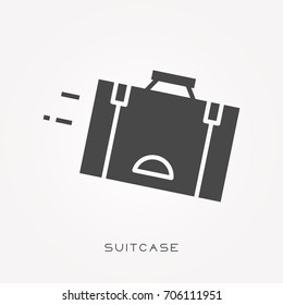 Silhouette icon suitcase