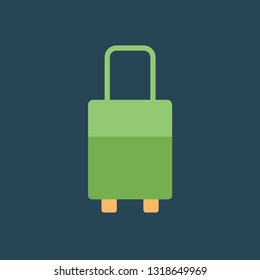Silhouette icon suitcase on wheels