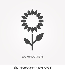 Silhouette icon sunflower