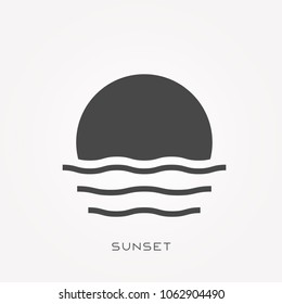 Silhouette icon sunset