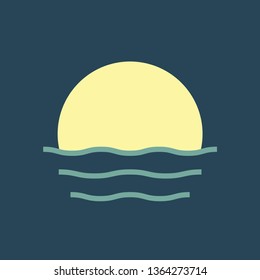 Silhouette icon sunset