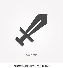 Silhouette icon sword