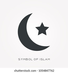 Silhouette icon symbol of islam