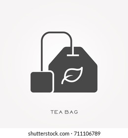 Silhouette icon tea bag