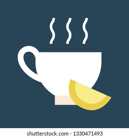Silhouette icon tea with lemon