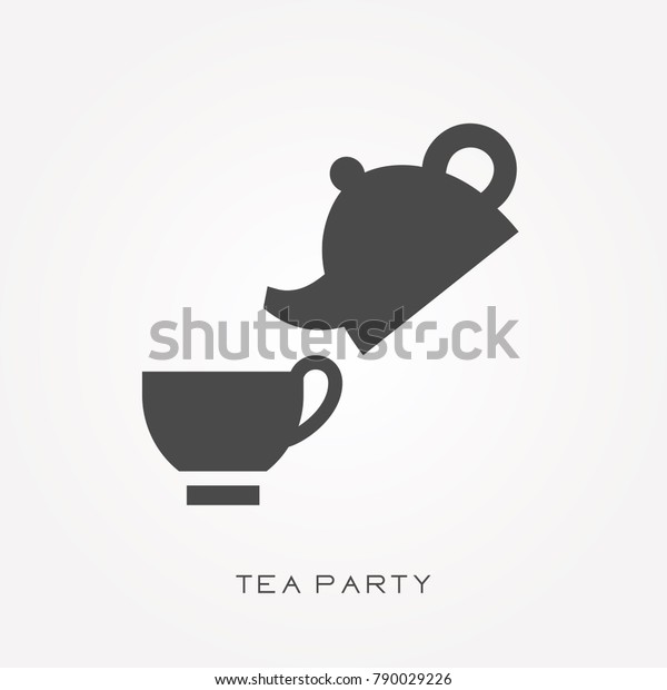 Silhouette Icon Tea Party Stock Vector (Royalty Free) 790029226 ...