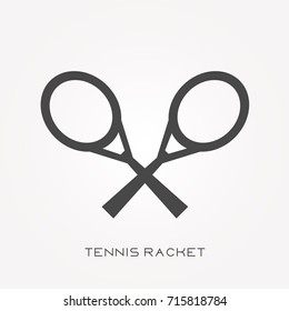 Silhouette icon tennis racket