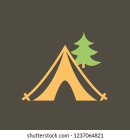 Silhouette icon tent