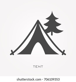 Silhouette icon tent