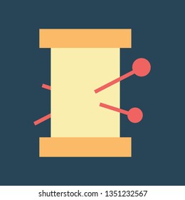Silhouette icon threads with needles