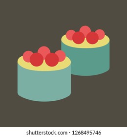 Silhouette icon tobiko sushi