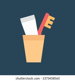 Silhouette icon toothpaste and brush