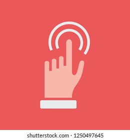 Silhouette icon touching surface