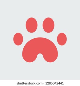 Silhouette icon trail, dog, paw