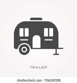 Silhouette icon trailer