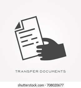 Silhouette icon transfer documents