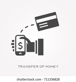 Silhouette icon transfer of money