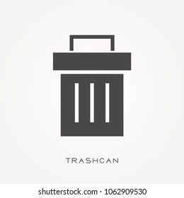 Silhouette icon trashcan
