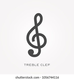 Silhouette icon treble clef