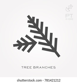 Silhouette icon tree branches