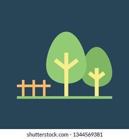 Silhouette icon tree near fence