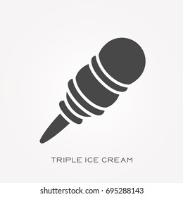 Silhouette icon triple ice cream