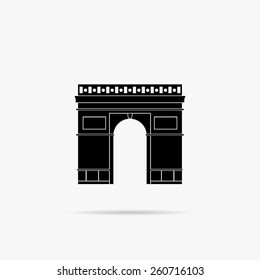 Silhouette Icon of a triumphal arch in Paris (France).