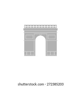 Silhouette Icon of a triumphal arch in Paris (France).