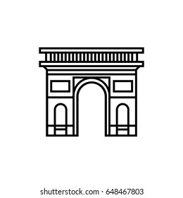 Silhouette Icon of a triumphal arch in Paris (France).