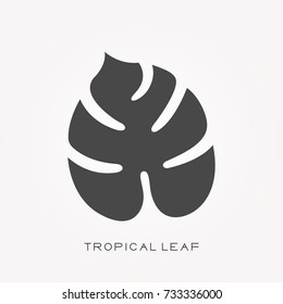 Silhouette icon tropical leaf