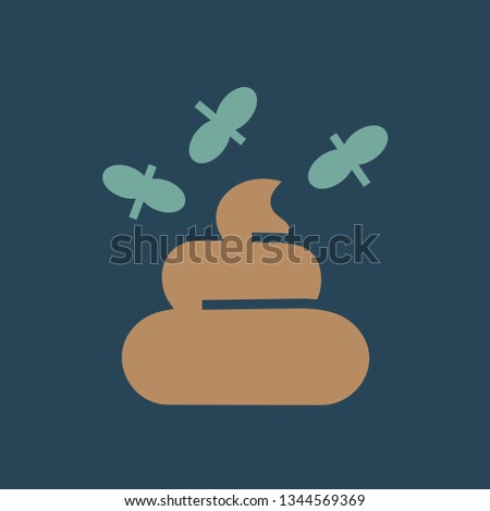Silhouette icon turd with flies