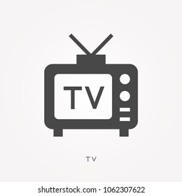 Silhouette icon TV