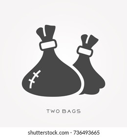 Silhouette icon two bags