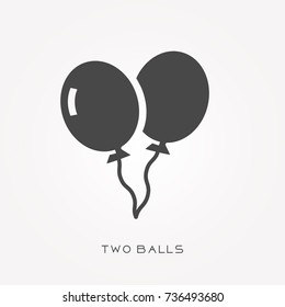 Silhouette icon two balls