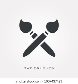 Silhouette icon two brushes