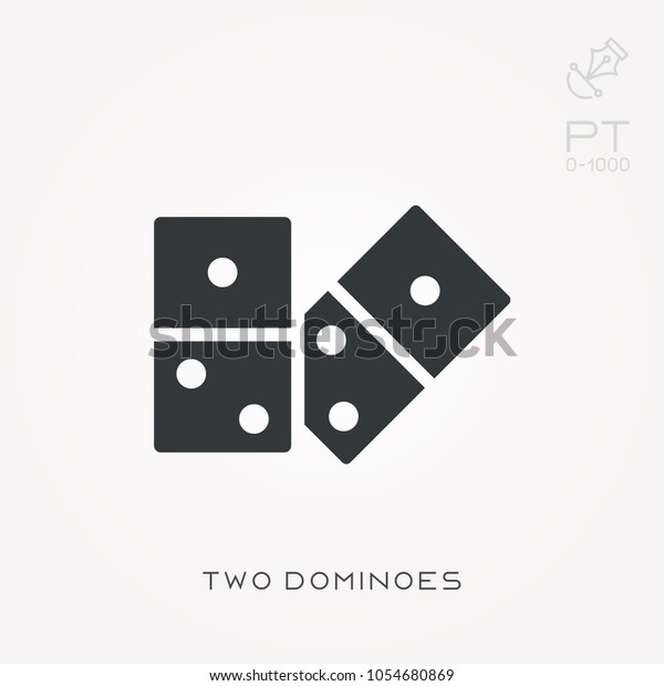 Silhouette Icon Two Dominoes Stock Vector (royalty Free) 1054680869