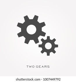 Silhouette Icon Two Gears