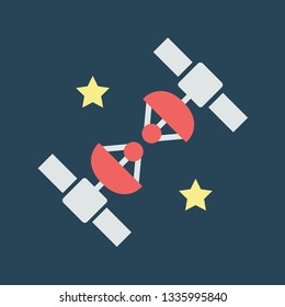 Silhouette icon two satellites