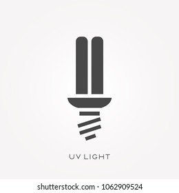 Silhouette icon UV light