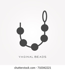 Silhouette icon vaginal beads