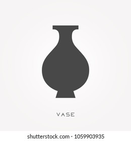 Silhouette icon vase