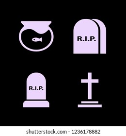silhouette icon. silhouette vector icons set aquarium, graves and grave