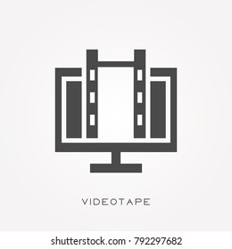 Silhouette icon videotape