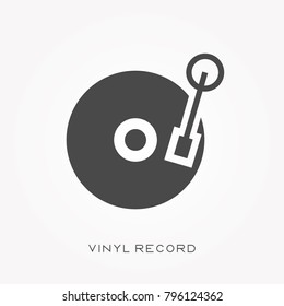 Silhouette icon vinyl record