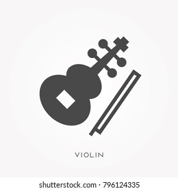 Silhouette icon violin