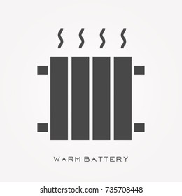 Silhouette icon warm battery
