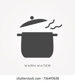 Silhouette icon warm water