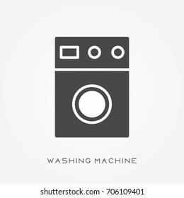 Silhouette icon washing machine