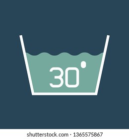 Silhouette icon water with thirty degree temperature